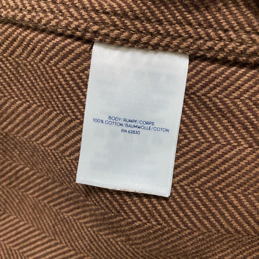 Lands End Chevron Brown Button-Up Flannel Shirt - Picture 7 of 7